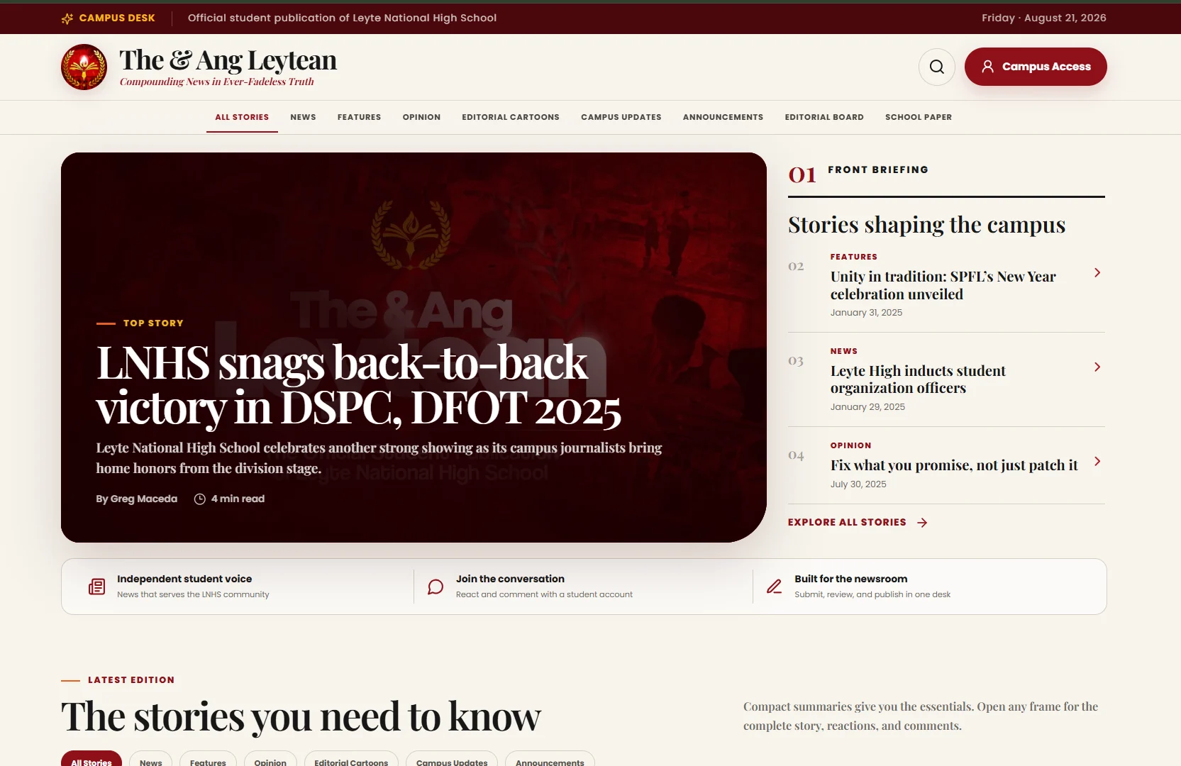 The & Ang Leytean Official Website by Archie Omega